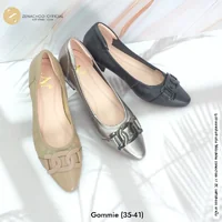 ทรงปกติ เปลี่ยนไซส์ได้ ไม่รับคืน Zenachoo รุ่น Gommie สูง 1 นิ้ว รองเท้าส้นแบน ทรงขายดี หนังแกะแท้ นิ่มสบาย