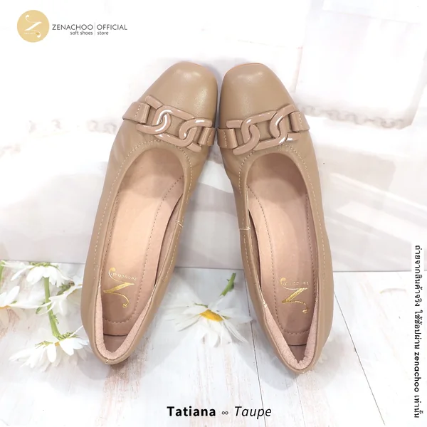 ทรงปกติ เปลี่ยนไซส์ได้-ไม่รับคืน Zenachoo รุ่น Tatiana สูง2นิ้ว หนังแกะแท้ ทรงสวยมาก image 6