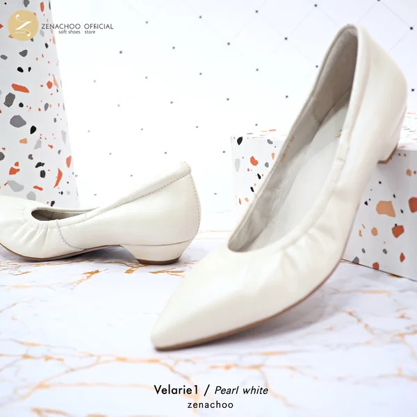 ทรงปกติ เปลี่ยนไซส์ได้ ไม่รับคืน Zenachoo รุ่นขายดี Velarie1 สูง 1นิ้ว สี Pearl White รองเท้าหัวแหลมหนังแกะแท้ image 3 ทรงปกติ เปลี่ยนไซส์ได้ ไม่รับคืน Zenachoo รุ่นขายดี Velarie1 สูง 1นิ้ว สี Pearl White รองเท้าหัวแหลมหนังแกะแท้ image 3