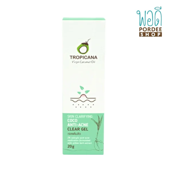 เจลแต้มสิว COCO ANTI-ACNE CLEAR GEL TROPICANA 20G image 2 เจลแต้มสิว COCO ANTI-ACNE CLEAR GEL TROPICANA 20G image 2