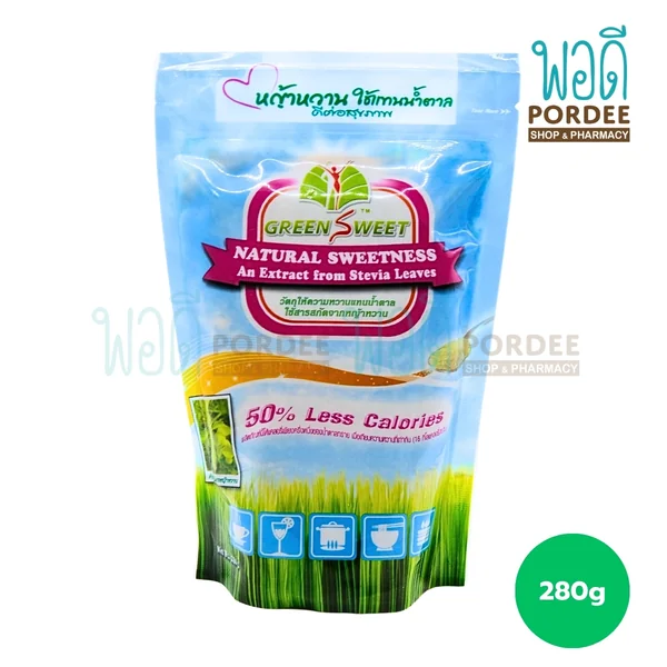 Green Sweet น้ำตาลหญ้าหวาน 280 กรัม Green Sweet น้ำตาลหญ้าหวาน 280 กรัม