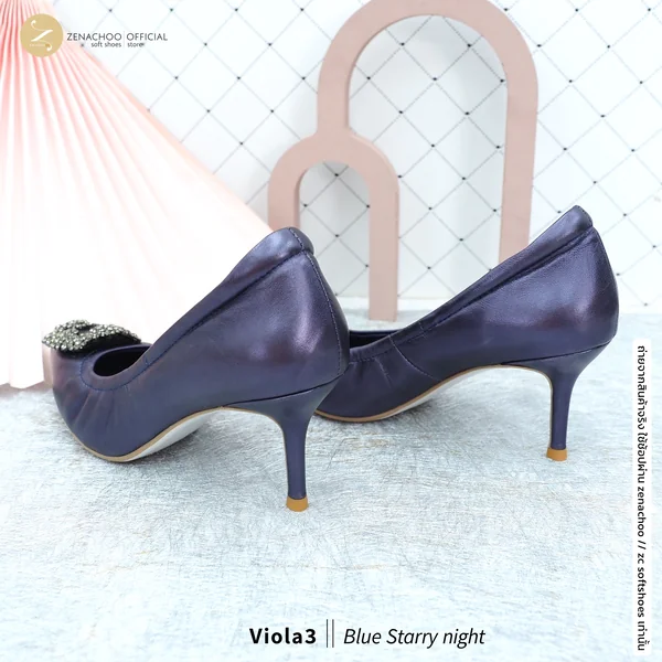 สีใหม่ ทรงปกติ:เปลี่ยนไซส์ได้-ไม่รับคืน รุ่นขายดี Zenachoo Viola3 สูง 3 นิ้ว สี Blue Starrynight รองเท้าหนังแกะแท้ หัวแหลมหน้ากว้าง image 5 สีใหม่ ทรงปกติ:เปลี่ยนไซส์ได้-ไม่รับคืน รุ่นขายดี Zenachoo Viola3 สูง 3 นิ้ว สี Blue Starrynight รองเท้าหนังแกะแท้ หัวแหลมหน้ากว้าง image 5