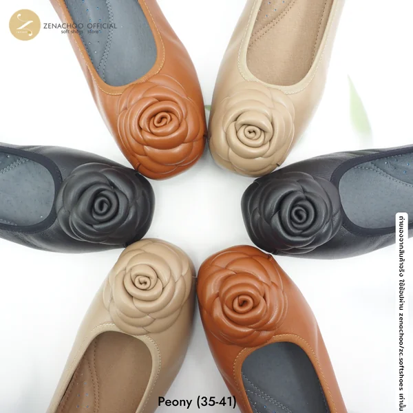ทรงปกติ ZENACHOO รุ่น Peony รองเท้าคัทชูหนังแกะ สูง 1 นิ้ว หัวมนหน้กว้าง ประดับดอกไม้ พื้นยางน้ำหนักเบามี Arch Support ทรงปกติ ZENACHOO รุ่น Peony รองเท้าคัทชูหนังแกะ สูง 1 นิ้ว หัวมนหน้กว้าง ประดับดอกไม้ พื้นยางน้ำหนักเบามี Arch Support