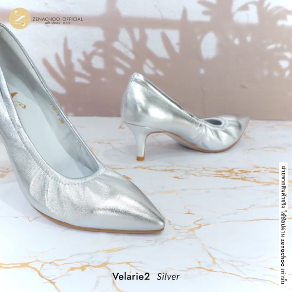 ทรงปกติ เปลี่ยนไซส์ได้-ไม่รับคืน รุ่นขายดี Zenachoo Velarie2 สูง 2 นิ้ว สี Silver รองเท้าหนังแกะแท้ หัวแหลมหน้ากว้าง ทรงปกติ เปลี่ยนไซส์ได้-ไม่รับคืน รุ่นขายดี Zenachoo Velarie2 สูง 2 นิ้ว สี Silver รองเท้าหนังแกะแท้ หัวแหลมหน้ากว้าง