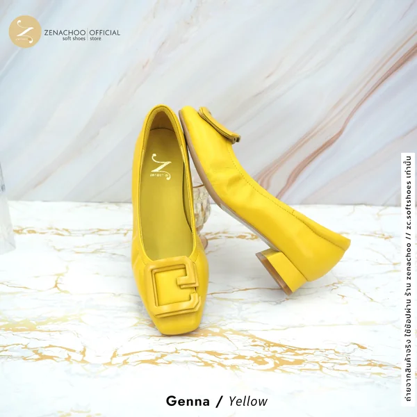 ทรงปกติ:เปลี่ยนไซส์ได้-ไม่รับคืน Zenachoo รุ่น Genna สูง 1 นิ้ว รองเท้าหนังแกะแท้ หนังนิ่ม พื้นนุ่ม image 5