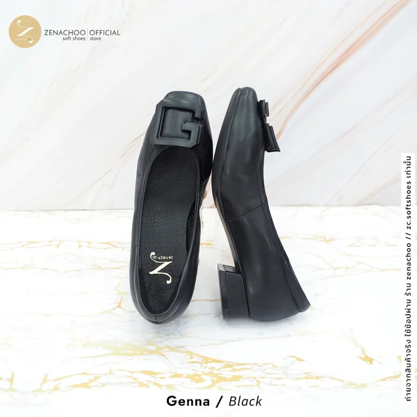 ทรงปกติ:เปลี่ยนไซส์ได้-ไม่รับคืน Zenachoo รุ่น Genna สูง 1 นิ้ว รองเท้าหนังแกะแท้ หนังนิ่ม พื้นนุ่ม image 3