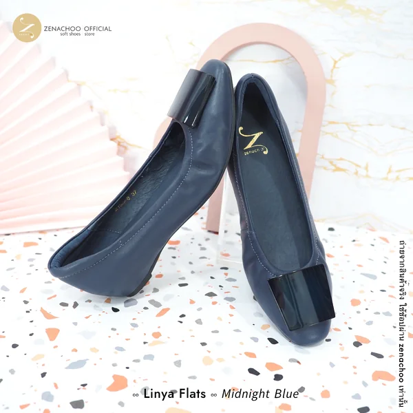 ทรงปกติ:เปลี่ยนไซส์ได้ ไม่รับคืน รุ่นขายดี Zenachoo Linya Lowy heel สูง 1.3 นิ้ว เสริมส้นด้านใน รองเท้าหนังแกะแท้ image 2