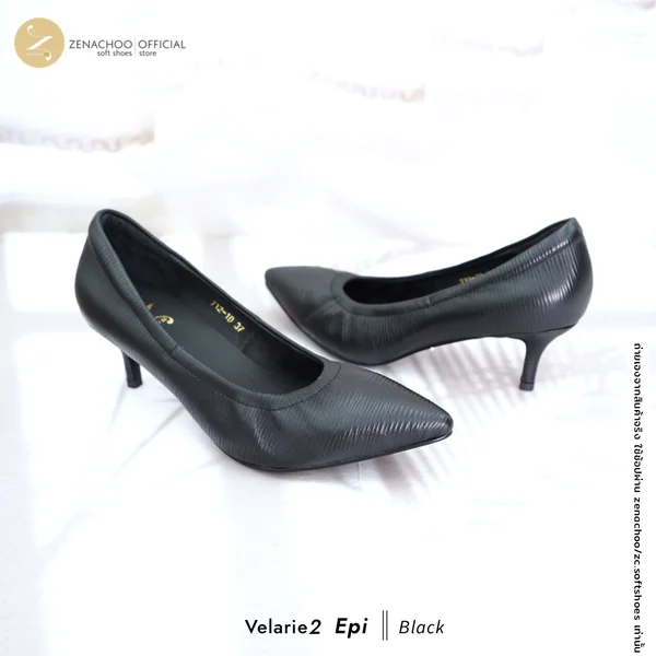 ทรงปกติ เปลี่ยนไซส์ได้-ไม่รับคืน รุ่นขายดี Zenachoo Velarie Epi หนังแกะลายไม้ สูง 2 นิ้ว และ 3 นิ้ว รองเท้าหนังแกะแท้ หัวแหลมหน้ากว้าง