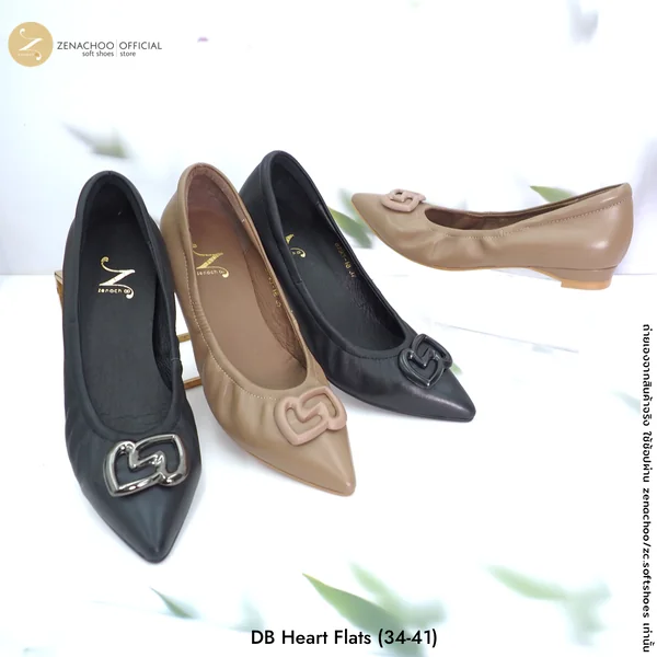 Zenachoo รุ่น DB Heart รองเท้าคัทชูหัวแหลมหน้ากว้าง หนังแกะนิ่มพิเศษ เบา ส้น 1 นิ้ว และส้นเตารีด 2 นิ้ว เปลี่ยนไซซ์ได้ image 3 Zenachoo รุ่น DB Heart รองเท้าคัทชูหัวแหลมหน้ากว้าง หนังแกะนิ่มพิเศษ เบา ส้น 1 นิ้ว และส้นเตารีด 2 นิ้ว เปลี่ยนไซซ์ได้ image 3