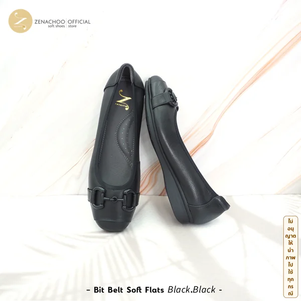 ZENACHOO Bit Belt Comfort Flats รองเท้าผู้หญิงหนังนิ่ม พื้นนุ่ม ซัพพอร์ตอุ้งเท้า ใส่สบาย รองเท้าแฟลต เปลี่ยนไซซ์ได้ ไม่รับคืน image 3