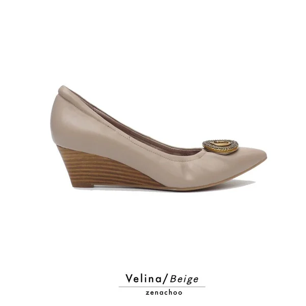 ทรงปกติ เปลี่ยนไซส์ได้-ไม่รับคืน Zenachoo รุ่น Velina ส้นเตารีดสูง 2 นิ้ว หัวแหลม หนังแกะนิ่มทั้งคู่ image 7