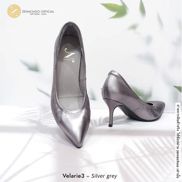 ทรงปกติ เปลี่ยนไซส์ได้ ไม่รับคืน::Zenachoo Velarie3 สูง 3 นิ้ว Silver Grey รองเท้าหนังแกะแท้ ใส่สวยมาก ทรงปกติ เปลี่ยนไซส์ได้ ไม่รับคืน::Zenachoo Velarie3 สูง 3 นิ้ว Silver Grey รองเท้าหนังแกะแท้ ใส่สวยมาก