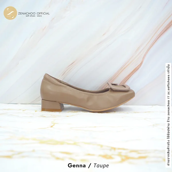 ทรงปกติ:เปลี่ยนไซส์ได้-ไม่รับคืน Zenachoo รุ่น Genna สูง 1 นิ้ว รองเท้าหนังแกะแท้ หนังนิ่ม พื้นนุ่ม image 7