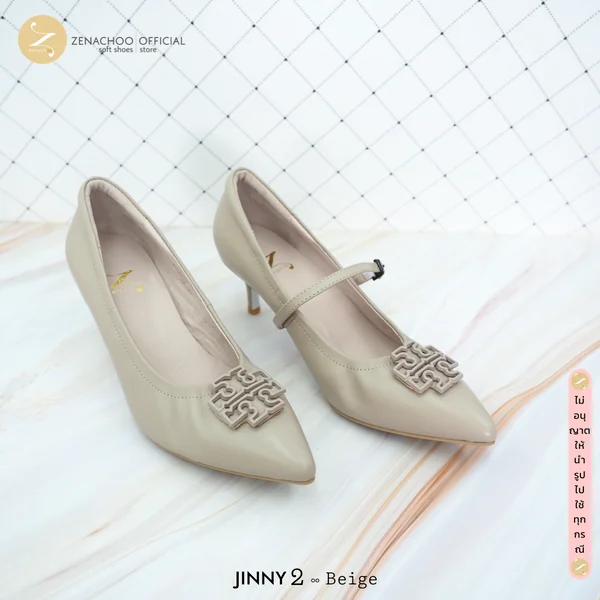 ทรงปกติ เปลี่ยนไซซ์ได้ ไม่รับคืนสินค้า Zenachoo รองเท้าหนังแกะแท้ รุ่น Jinny2 สูง 2 นิ้ว ทรงสวยมาก image 7