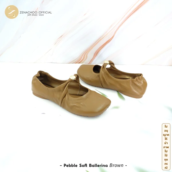 ZENACHOO รองเท้าหนังนิ่มผู้หญิง รุ่น Pebble Soft Ballerina รองเท้าแฟลต พื้นนุ่ม ใส่ทำงาน ใส่เที่ยว เปลี่ยนไซซ์ได้ ไม่รับคืน image 6