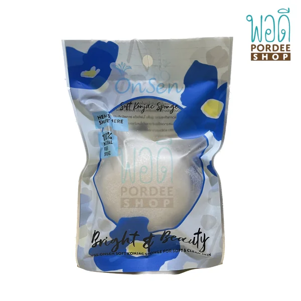 ออนเซ็น ใยบุกนุ่มขัดผิว Onsen Soft Konjae Sponde ทรงครึ่งกลม ขนาด 30กรัม