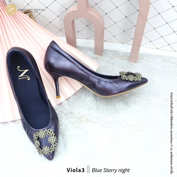สีใหม่ ทรงปกติ:เปลี่ยนไซส์ได้-ไม่รับคืน รุ่นขายดี Zenachoo Viola3 สูง 3 นิ้ว สี Blue Starrynight รองเท้าหนังแกะแท้ หัวแหลมหน้ากว้าง สีใหม่ ทรงปกติ:เปลี่ยนไซส์ได้-ไม่รับคืน รุ่นขายดี Zenachoo Viola3 สูง 3 นิ้ว สี Blue Starrynight รองเท้าหนังแกะแท้ หัวแหลมหน้ากว้าง