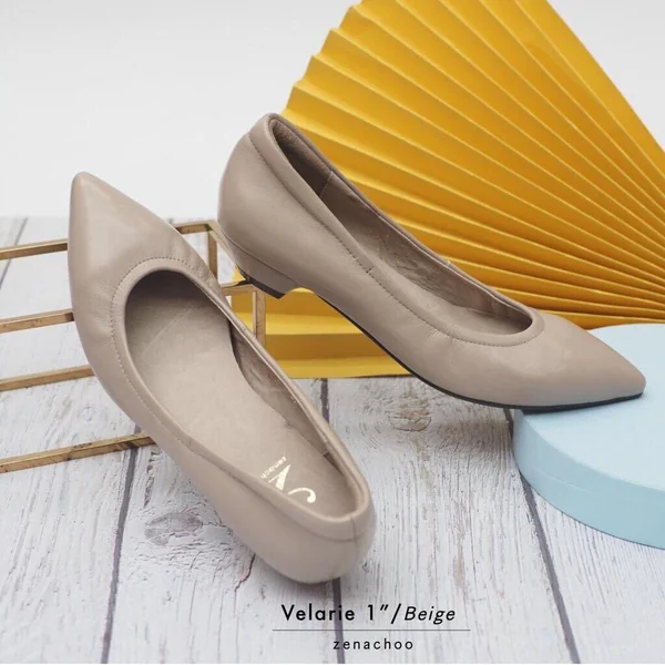 ทรงปกติ เปลี่ยนไซส์ได้-ไม่รับคืน Zenachoo รุ่นขายดี Velarie1 สูง 1นิ้ว สี Beige รองเท้าหัวแหลมหนังแกะแท้ image 2 ทรงปกติ เปลี่ยนไซส์ได้-ไม่รับคืน Zenachoo รุ่นขายดี Velarie1 สูง 1นิ้ว สี Beige รองเท้าหัวแหลมหนังแกะแท้ image 2