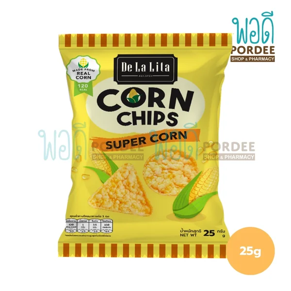 DeLaLita Corn Chips (รสซุปเปอร์คอร์น) 25 กรัม DeLaLita Corn Chips (รสซุปเปอร์คอร์น) 25 กรัม