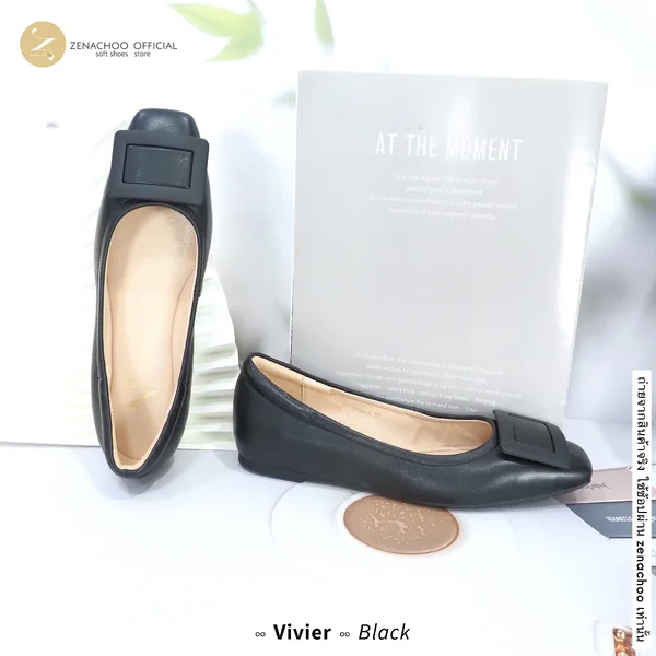 ทรงปกติ เปลี่ยนไซส์ได้-ไม่รับคืน Zenachoo รุ่น Vivier เสริมส้นด้านใน สูง 1นิ้ว หนังแกะนิ่ม image 3