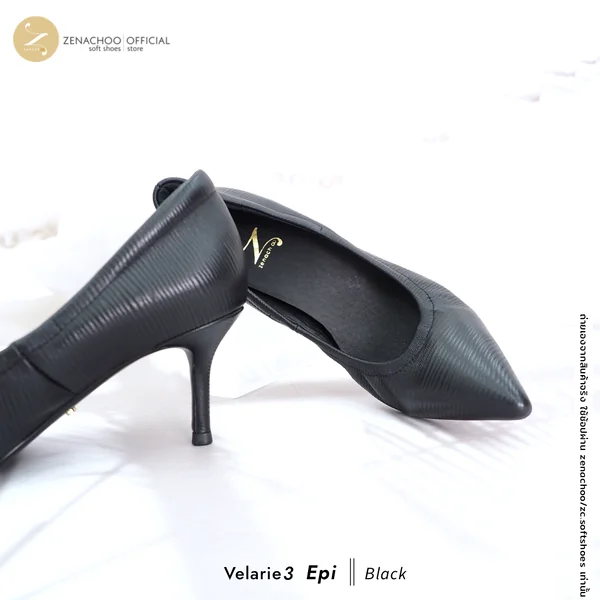 ทรงปกติ เปลี่ยนไซส์ได้-ไม่รับคืน รุ่นขายดี Zenachoo Velarie Epi หนังแกะลายไม้ สูง 2 นิ้ว และ 3 นิ้ว รองเท้าหนังแกะแท้ หัวแหลมหน้ากว้าง image 7