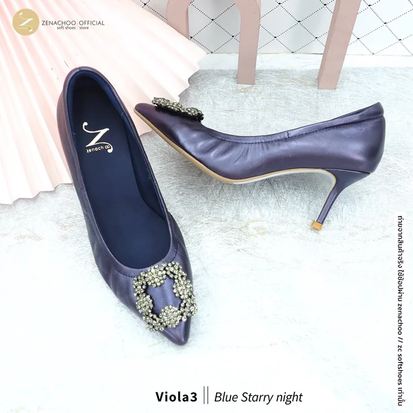 สีใหม่ ทรงปกติ:เปลี่ยนไซส์ได้-ไม่รับคืน รุ่นขายดี Zenachoo Viola3 สูง 3 นิ้ว สี Blue Starrynight รองเท้าหนังแกะแท้ หัวแหลมหน้ากว้าง image 3 สีใหม่ ทรงปกติ:เปลี่ยนไซส์ได้-ไม่รับคืน รุ่นขายดี Zenachoo Viola3 สูง 3 นิ้ว สี Blue Starrynight รองเท้าหนังแกะแท้ หัวแหลมหน้ากว้าง image 3