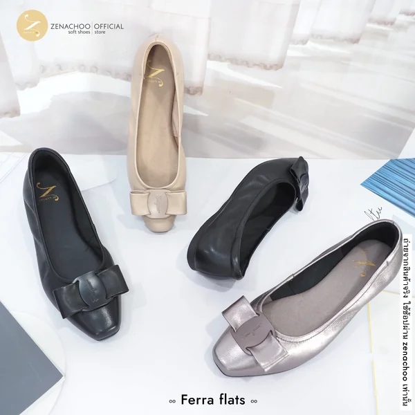 ทรงปกติ เปลี่ยนไซส์ได้-ไม่รับคืน Zenachoo รุ่น Ferra Flats สูง 0.8 นิ้ว รองเท้าหนังแกะแท้ หนังนิ่ม พื้นนุ่ม ทรงปกติ เปลี่ยนไซส์ได้-ไม่รับคืน Zenachoo รุ่น Ferra Flats สูง 0.8 นิ้ว รองเท้าหนังแกะแท้ หนังนิ่ม พื้นนุ่ม