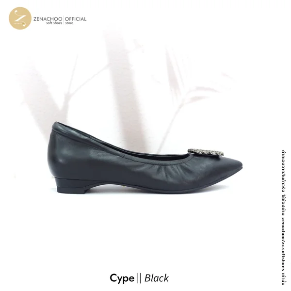 ทรงปกติ เปลี่ยนไซส์ได้-ไม่รับคืน รุ่นขายดี Zenachoo Cype flat สูง 1 นิ้ว รองเท้าหนังแกะแท้ หัวแหลมหน้ากว้าง image 6