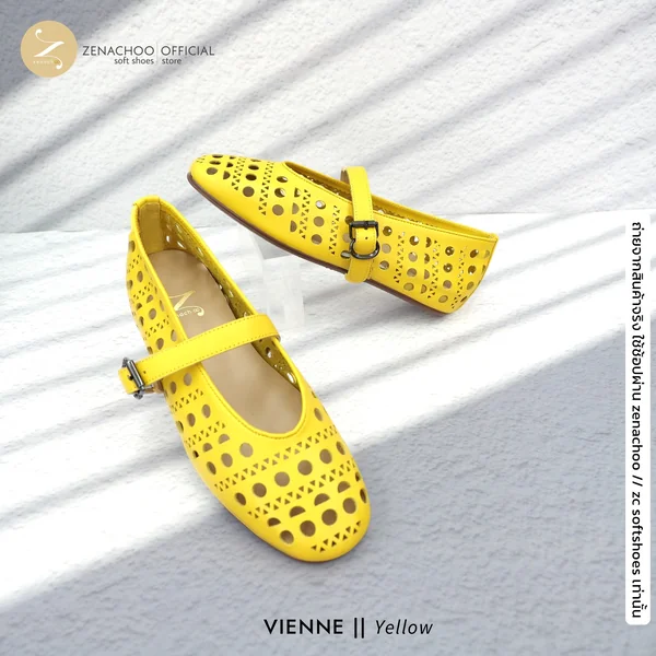 ทรงปกติ เปลี่ยนไซส์ได้-ไม่รับคืน Zenachoo รุ่น VIENNE สูง1 นิ้ว รองเท้าหนังแกะแท้ หนังนิ่ม พื้นนุ่ม image 5