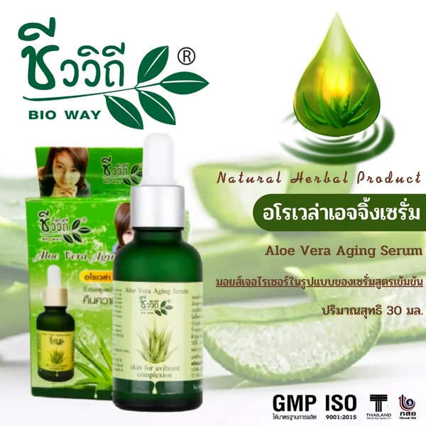 ชีววิถี เซรั่ม ว่านหางจระเข้ Aloe Vera Aging Serum 30 มล. image 2 ชีววิถี เซรั่ม ว่านหางจระเข้ Aloe Vera Aging Serum 30 มล. image 2