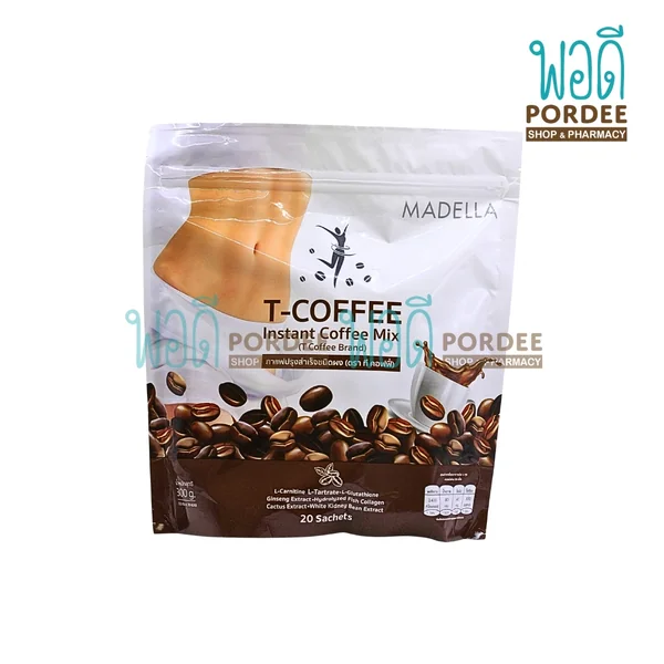 Madella T-Coffee กาแฟปรุงสำเร็จชนิดผง (บรรจุ 20 ซอง) 300 กรัม image 2 Madella T-Coffee กาแฟปรุงสำเร็จชนิดผง (บรรจุ 20 ซอง) 300 กรัม image 2